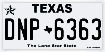 TX license plate DNP6363