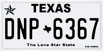 TX license plate DNP6367