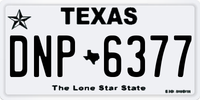 TX license plate DNP6377