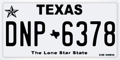 TX license plate DNP6378