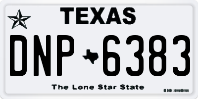 TX license plate DNP6383