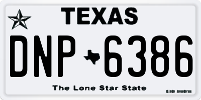 TX license plate DNP6386