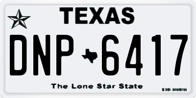 TX license plate DNP6417