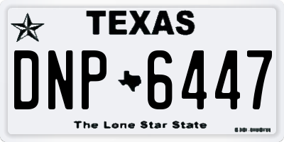 TX license plate DNP6447