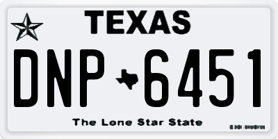 TX license plate DNP6451