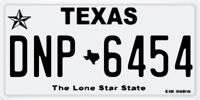 TX license plate DNP6454
