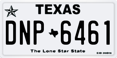 TX license plate DNP6461