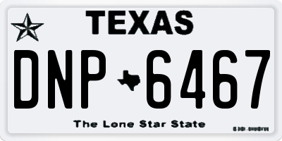 TX license plate DNP6467