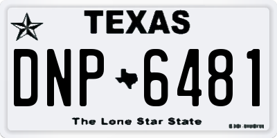 TX license plate DNP6481