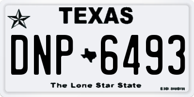 TX license plate DNP6493