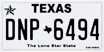 TX license plate DNP6494