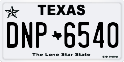 TX license plate DNP6540