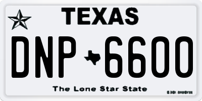 TX license plate DNP6600