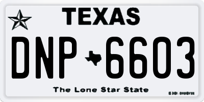 TX license plate DNP6603