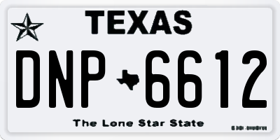 TX license plate DNP6612