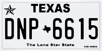 TX license plate DNP6615