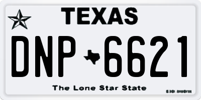 TX license plate DNP6621