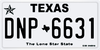 TX license plate DNP6631