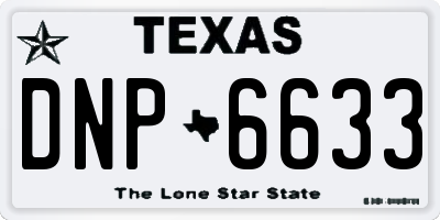TX license plate DNP6633