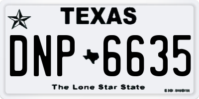 TX license plate DNP6635