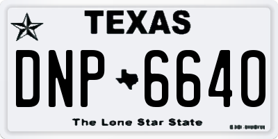 TX license plate DNP6640