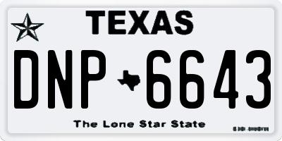 TX license plate DNP6643