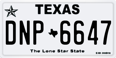 TX license plate DNP6647