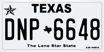 TX license plate DNP6648