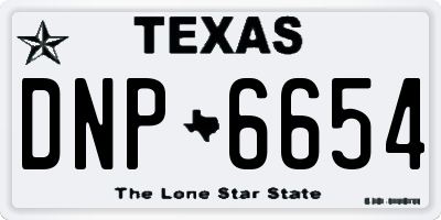 TX license plate DNP6654