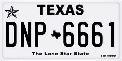TX license plate DNP6661