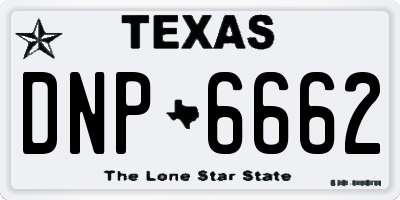 TX license plate DNP6662