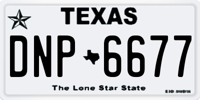 TX license plate DNP6677