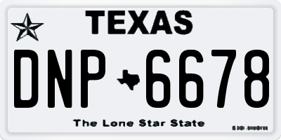 TX license plate DNP6678