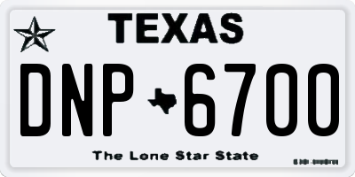 TX license plate DNP6700