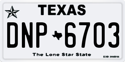 TX license plate DNP6703