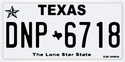 TX license plate DNP6718