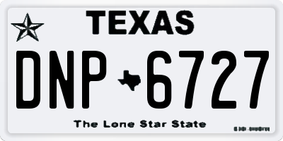 TX license plate DNP6727