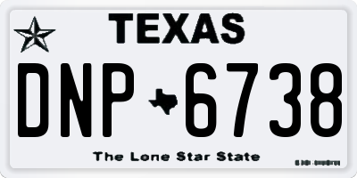 TX license plate DNP6738