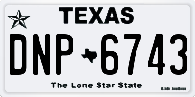 TX license plate DNP6743