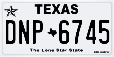 TX license plate DNP6745