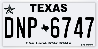 TX license plate DNP6747