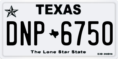 TX license plate DNP6750