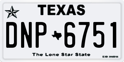 TX license plate DNP6751
