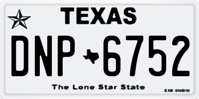 TX license plate DNP6752