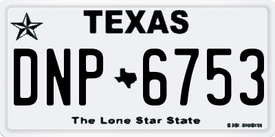 TX license plate DNP6753