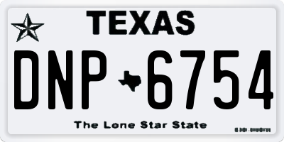TX license plate DNP6754