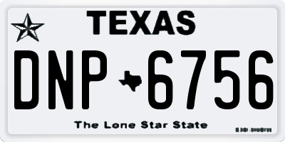TX license plate DNP6756