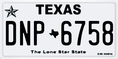TX license plate DNP6758