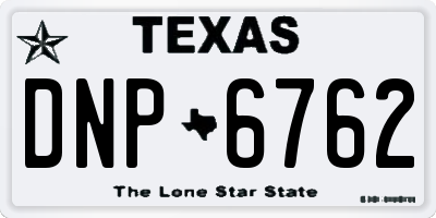 TX license plate DNP6762
