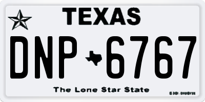 TX license plate DNP6767